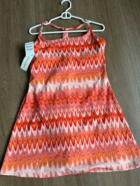 Summer dress  grapefruit & Orange Pattern Sundress. Built in shorts. Run smaller